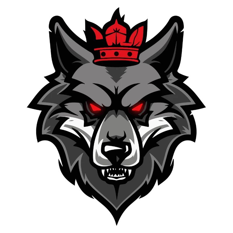 Wolf Kopf Krone