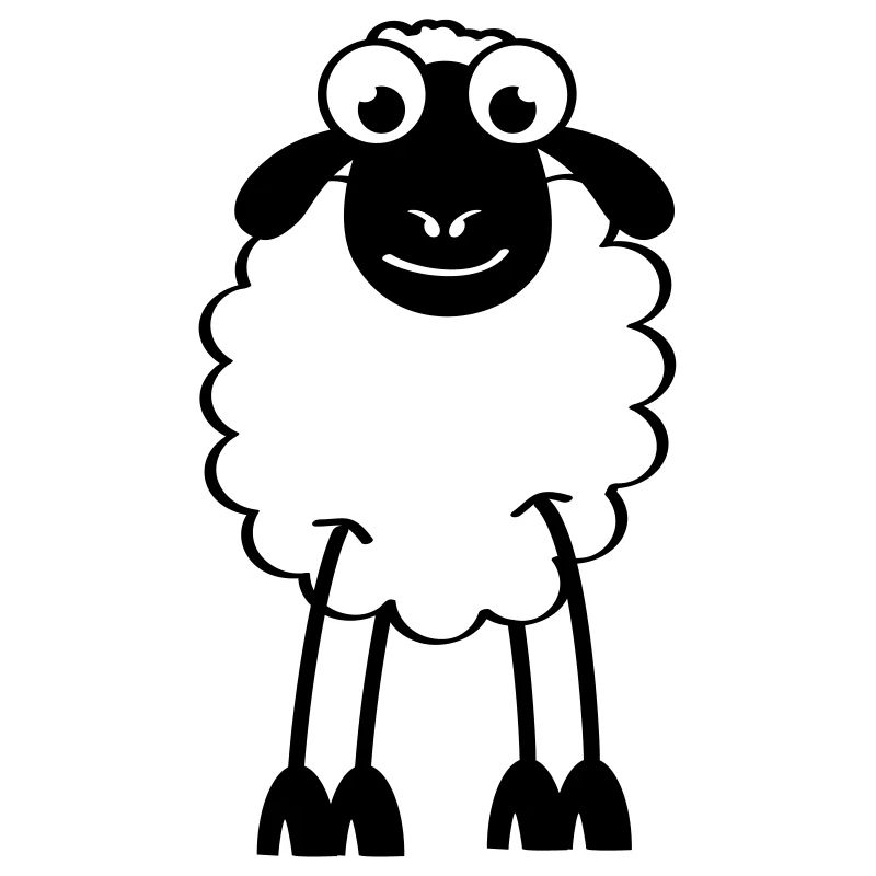 Sheep, white or black sheep. Dreaming or sleeping