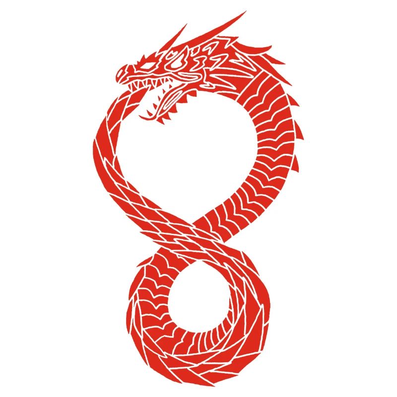Roter unendlicher Drache