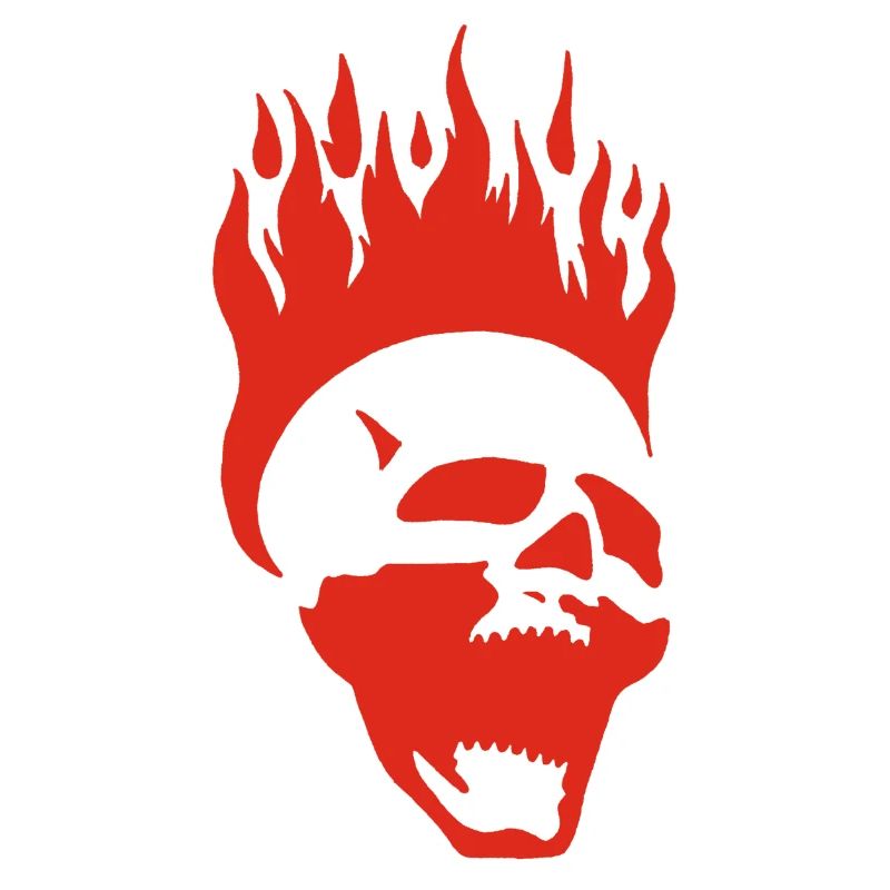 Flammender schreiender Schädel (rot)