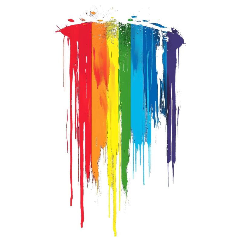 Subtle and Cool Dripping Pride Flag Rainbow Design