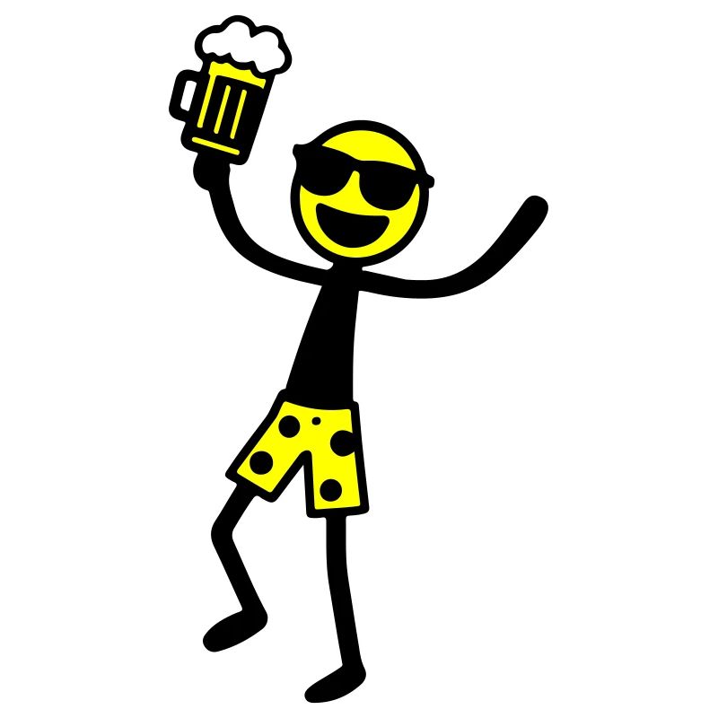 Strichmännchen Bier Party Urlaub