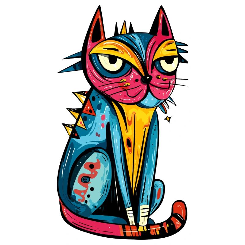 Katze Bunt Kunst