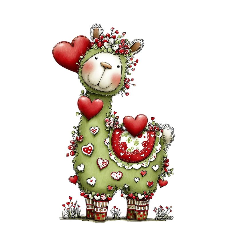 Lama mit Herzen