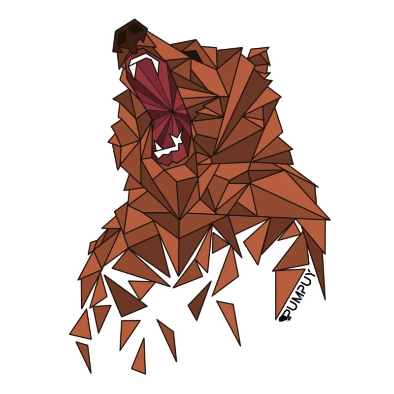 Roaring bear with geometry design