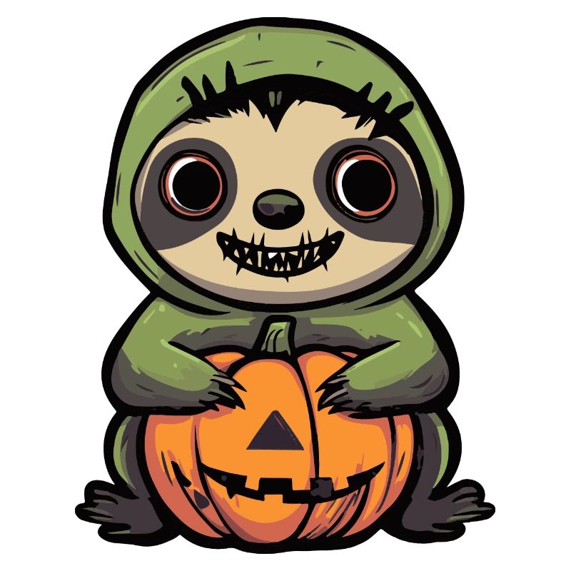 Sloth Halloween Comic Funny