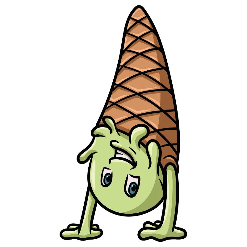Ein Eis das einen Handstand macht