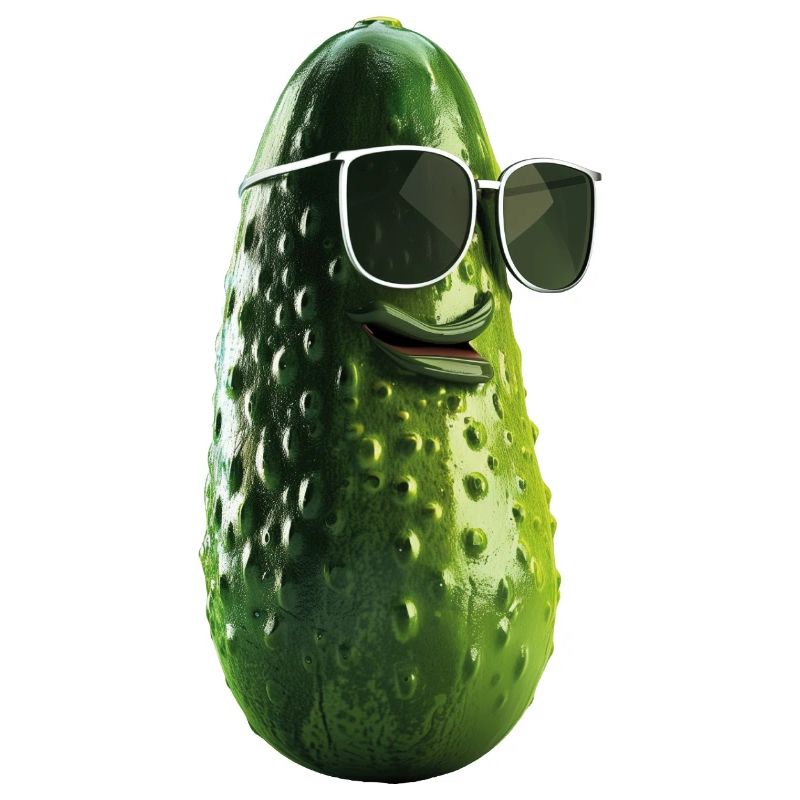 Cornichon de concombre avec lunettes de soleil