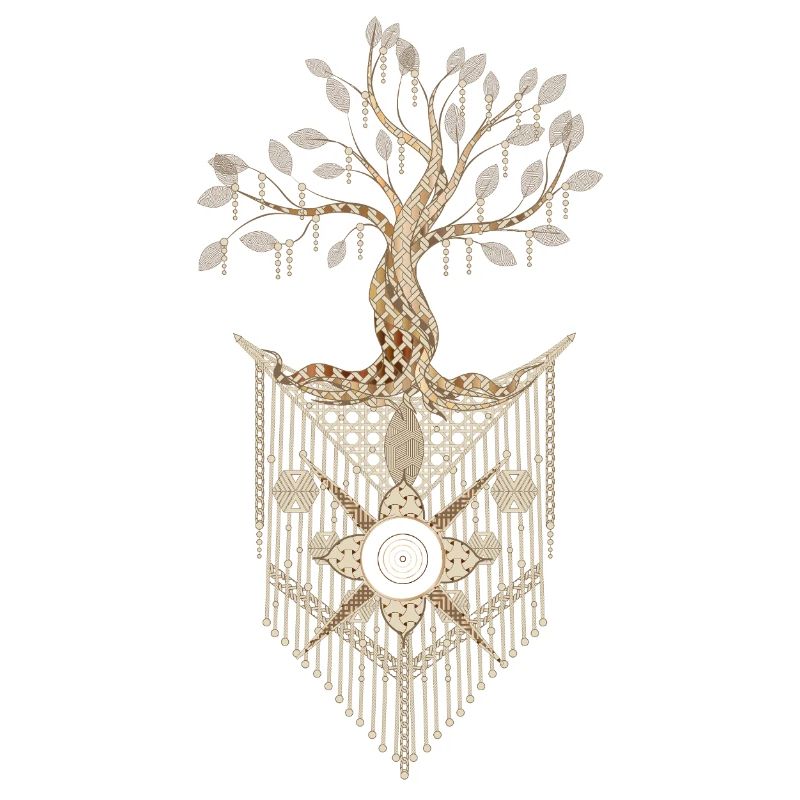 Makramee-Baum des Lebens im kunstvollen Design
