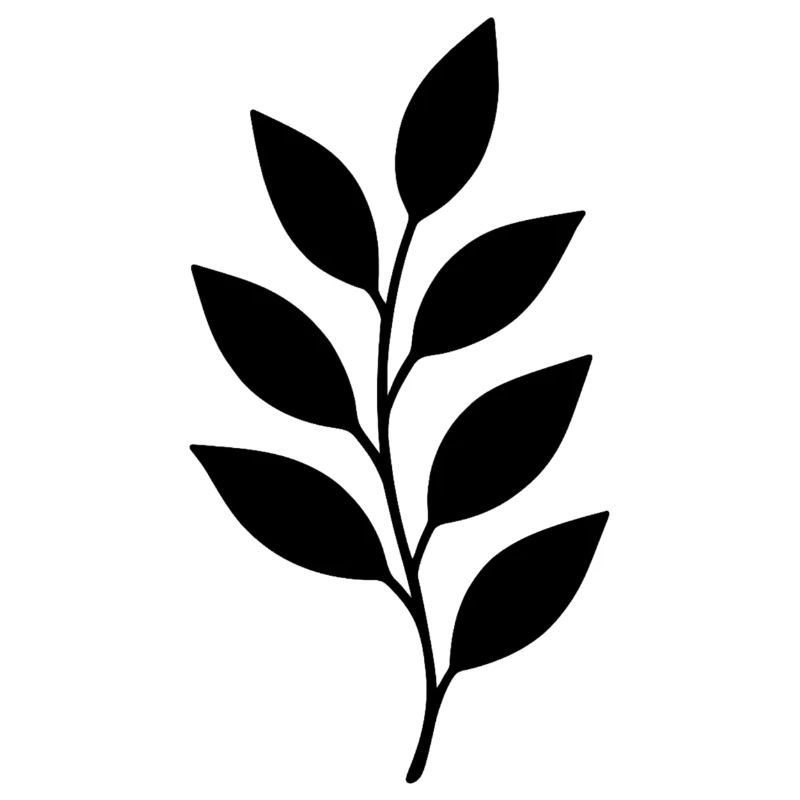 Silhouette de branche avec feuilles