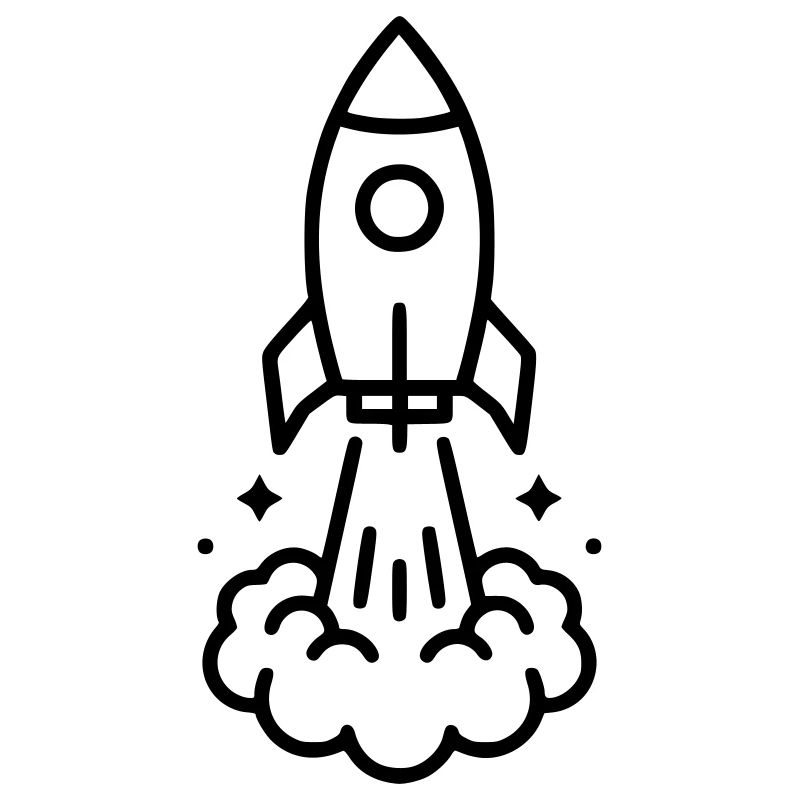 Icône spatiale de lancement de fusée