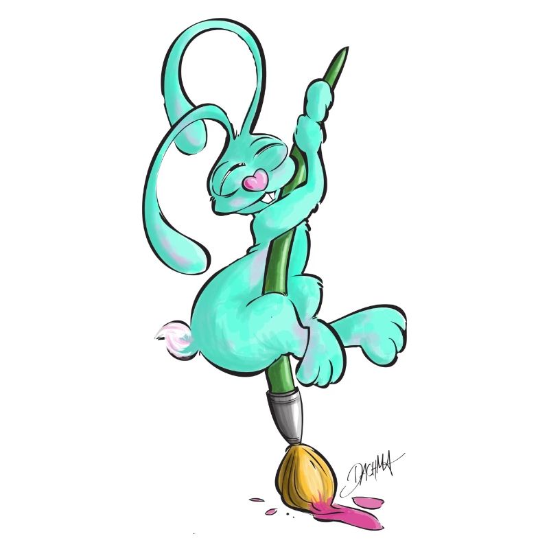 Zeichnerbunny mit Pinsel