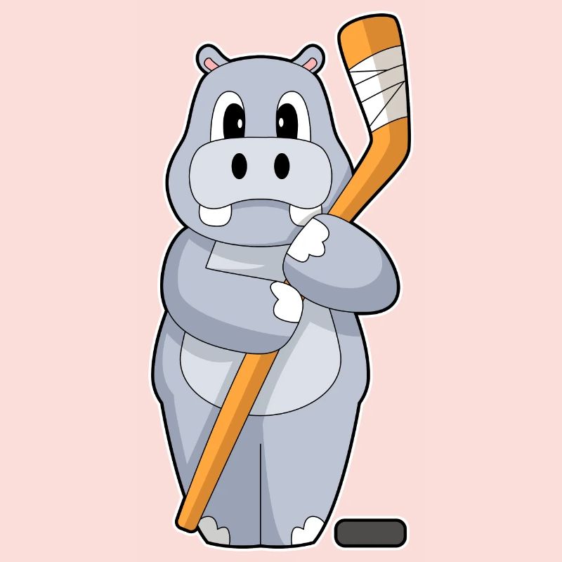 Nilpferd Eishockey Eishockeyschläger