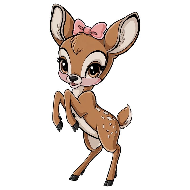 Mignon faon avec noeud