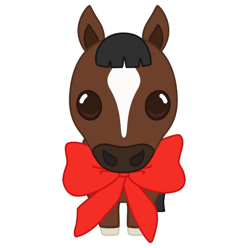 Bangs with red ribbon