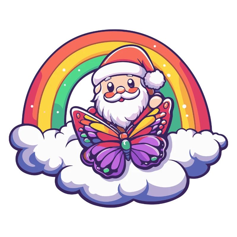 Schmetterling Weihnachtsmann Regenbogen