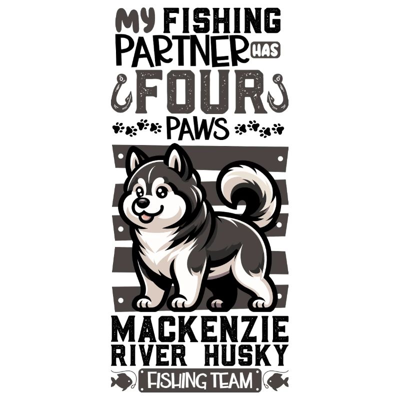 Pêche et husky du fleuve Mackenzie