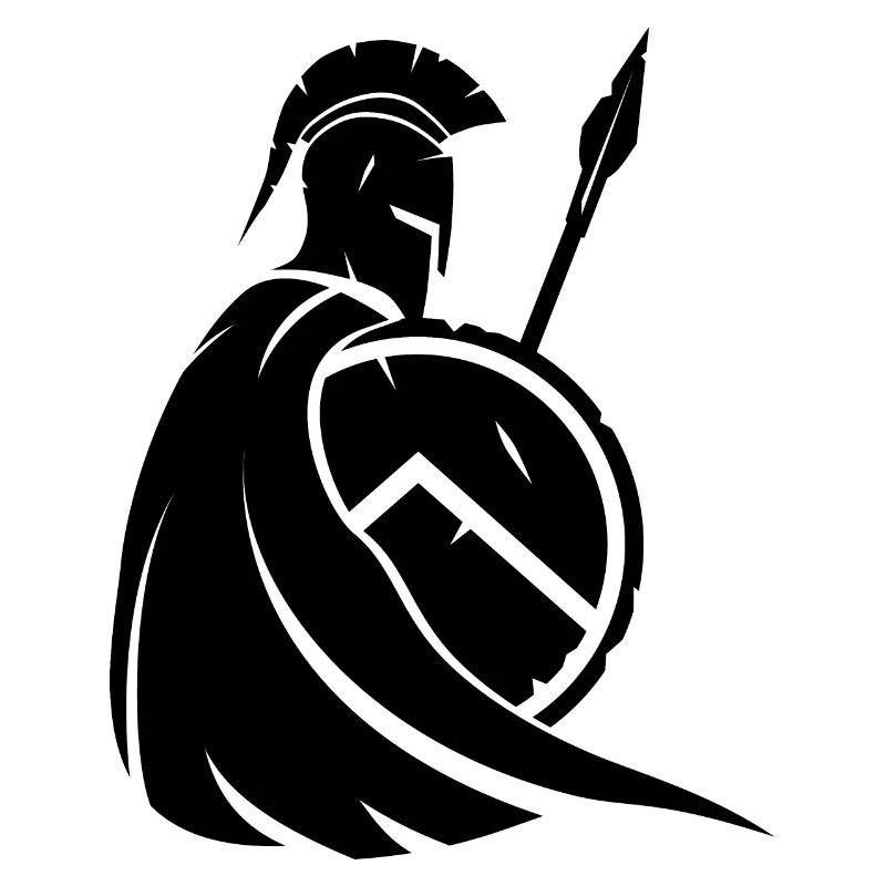 Stylized Spartan Warrior – Black Strength & Honor
