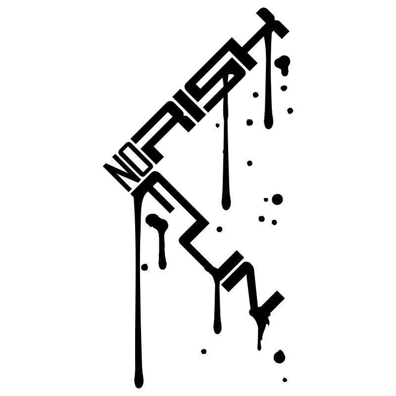 tropfen graffiti spray cool no risk no fun spruch