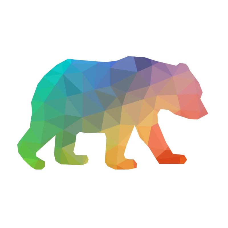 Colorful triangle design bear