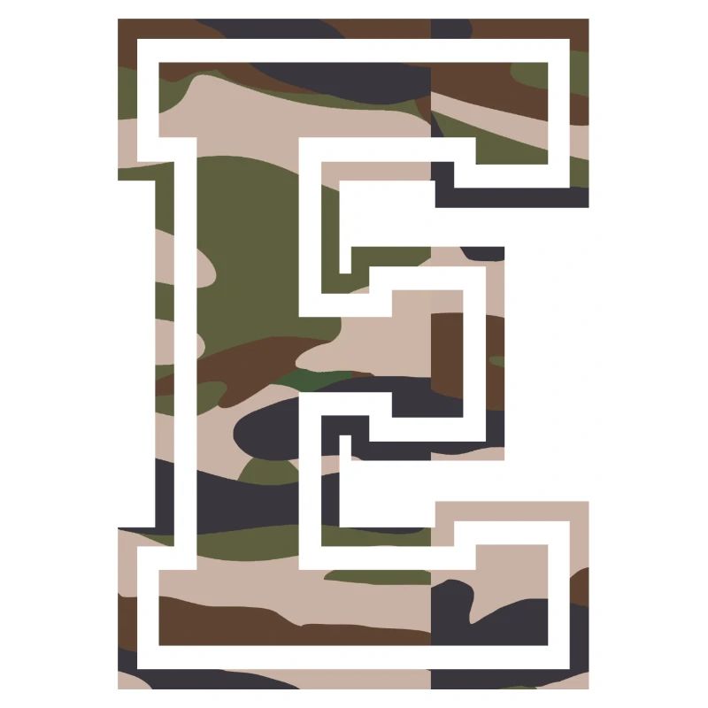E, Monogramme, Camouflage Vert-Marron