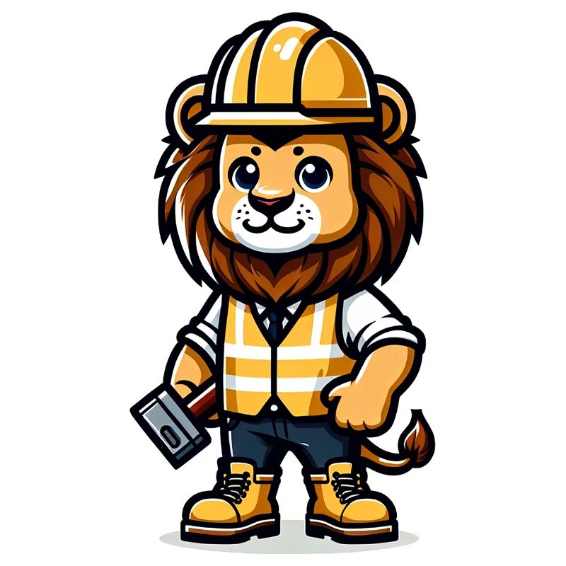 Ouvrier de la construction Lion mignon