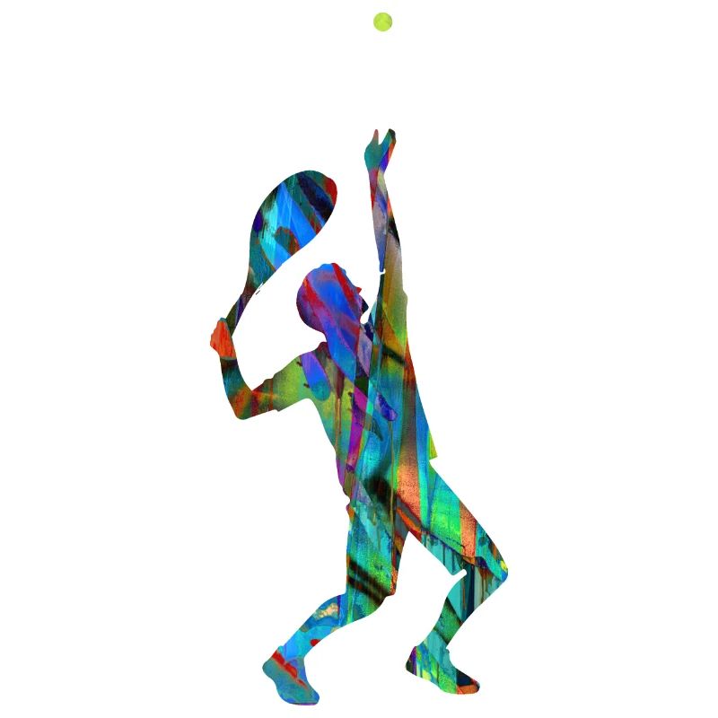 Servir, Tennis,Coloré,Graffiti,Bleu