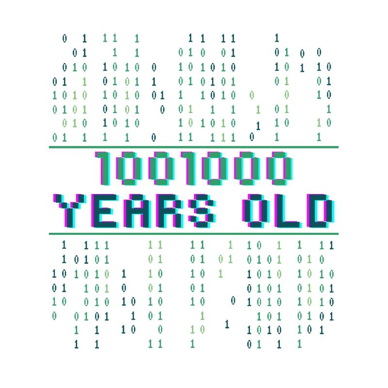 72e anniversaire 72 ans Code binaire Informatique