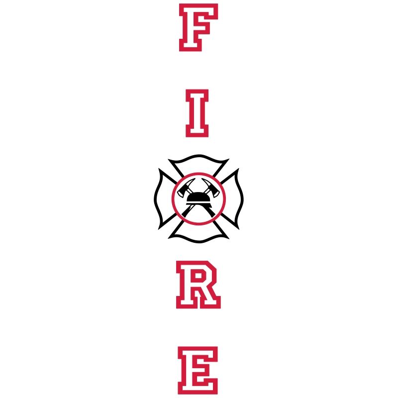 INCENDIE verticale avec croix de Malte