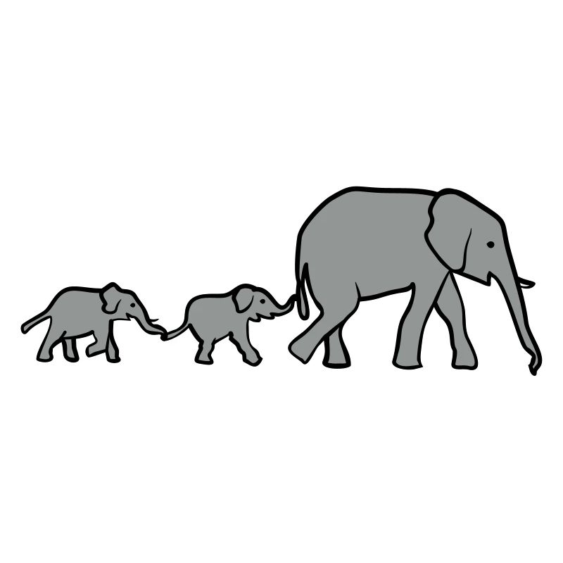Elefanten Mutter und Junge, Elefantenfamilie