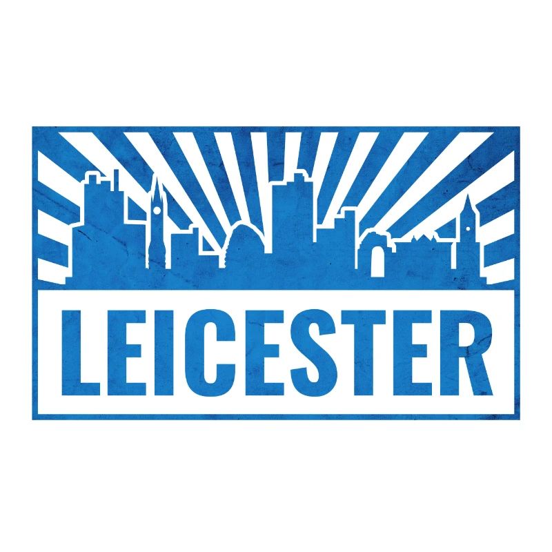 Leicester Skyline Blau Strahlen