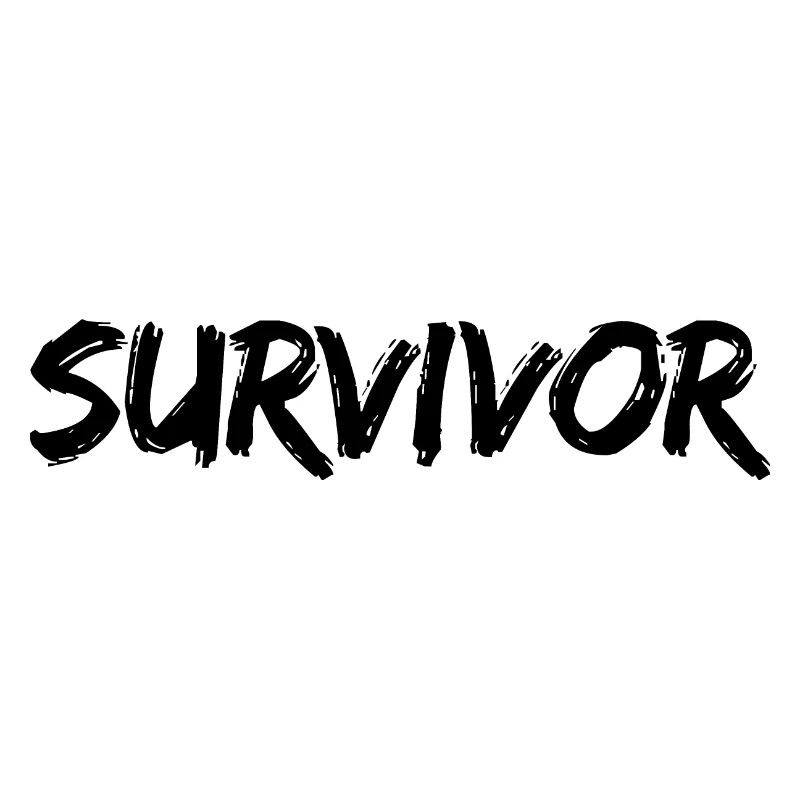 "Survivor" Schwarze Pinselschrift