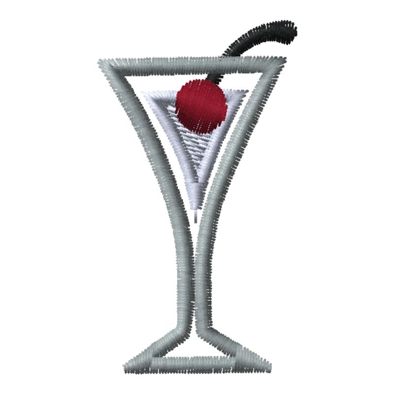 Cherry Martini embroidered
