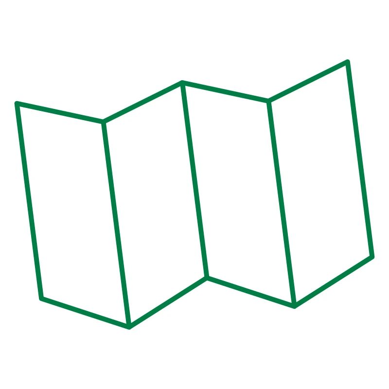 folded map outline folds