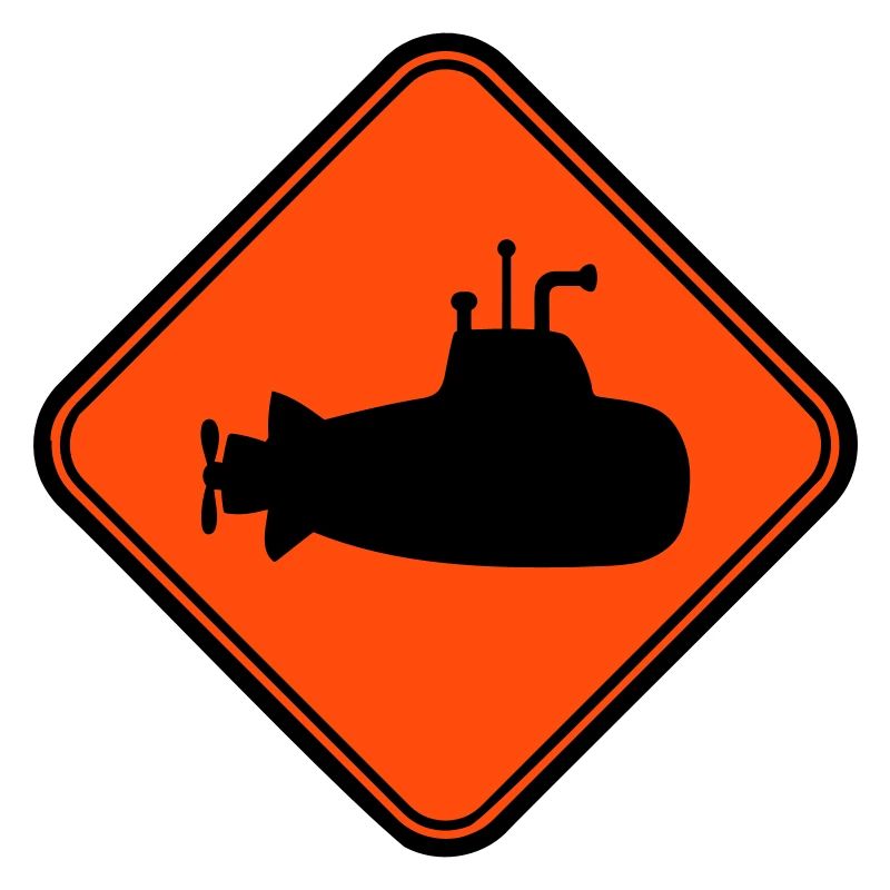 Bouclier sous-marin Avertissement Avertissement Avis de danger Logo