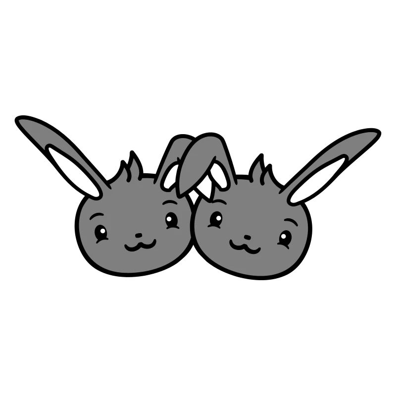 2 Lapins Amis Équipe Équipage Couple Deux Chanceux