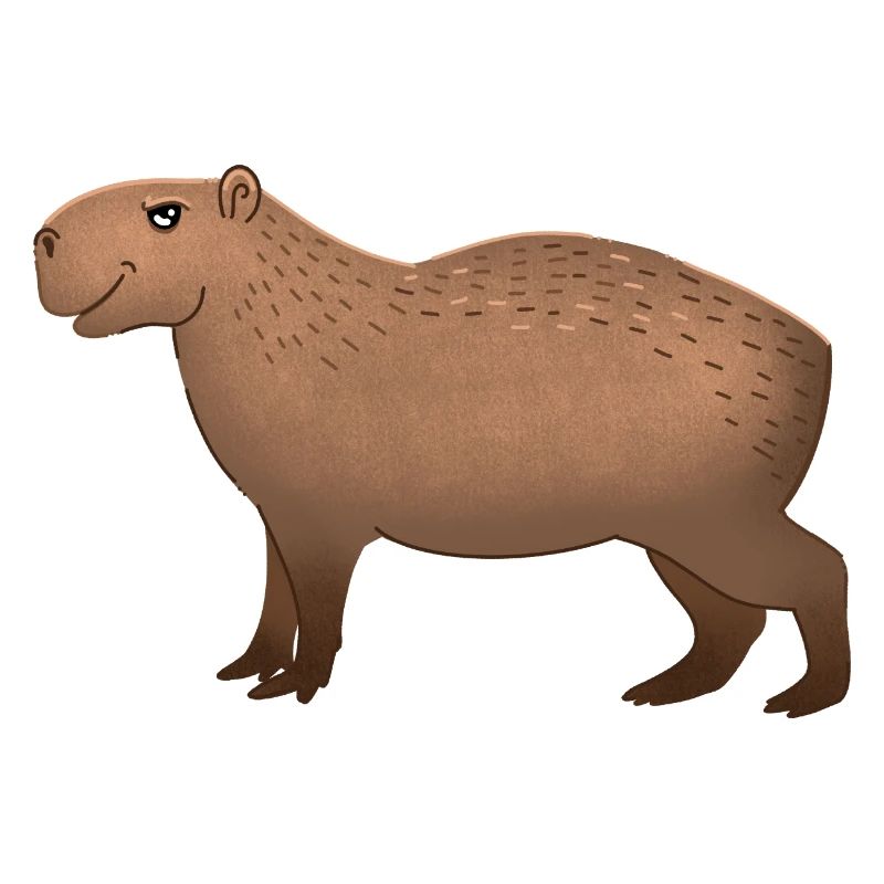 Hand gezeichnet Capybara stehend