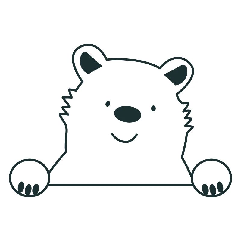 Cute peeking bear