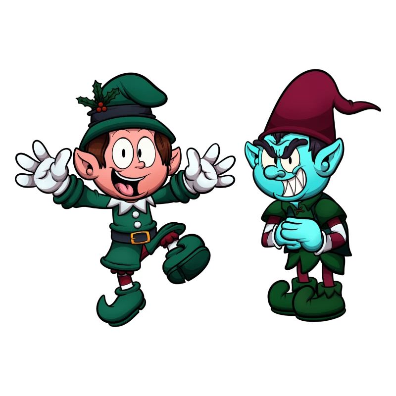 Méchant et gentil elfe de Noël