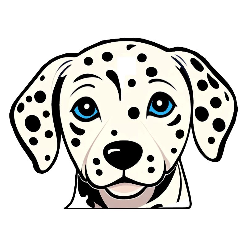 Chiot dalmatien mignon - Design noir/blanc