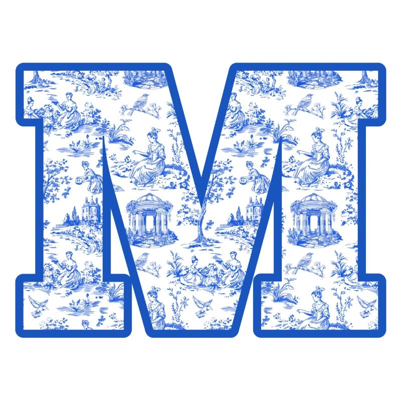 Buchstabe m blaue Chinoiserie