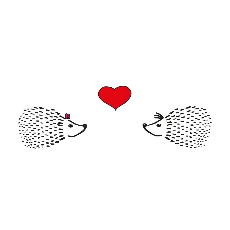 Verliebte Igel - Igelpärchen mit Herz