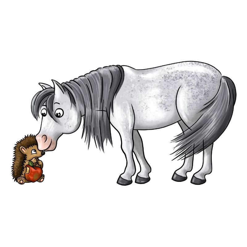 Pony und Igel Pferde Freunde tierisch süß
