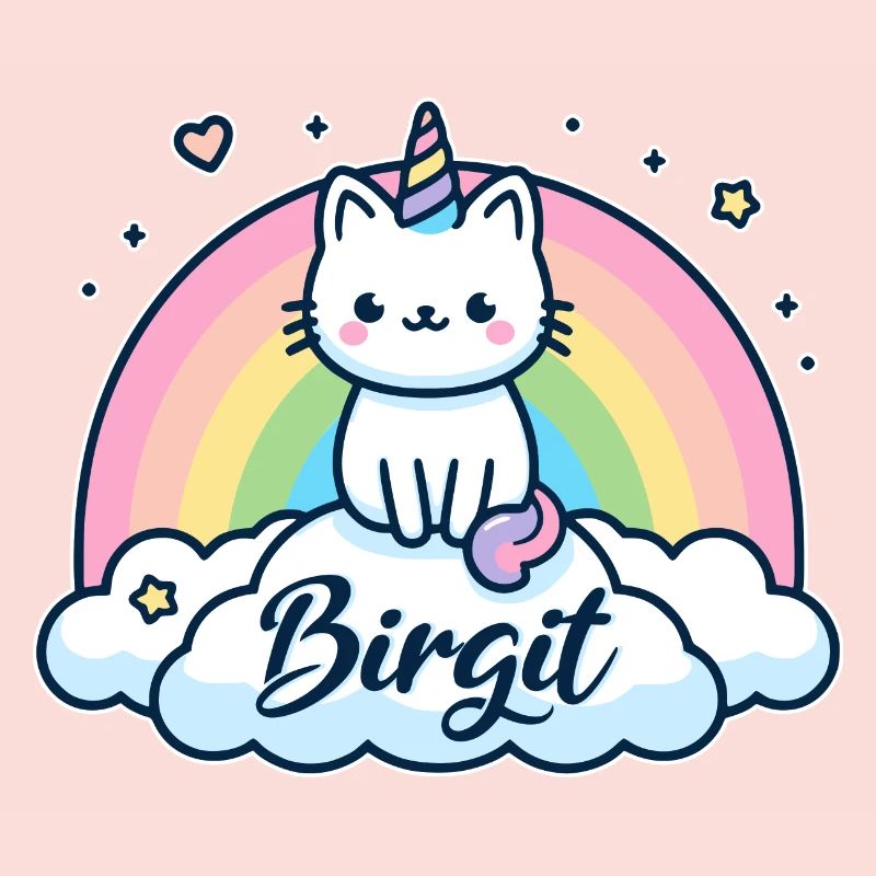 Birgit Nom Prénom Licorne Chat