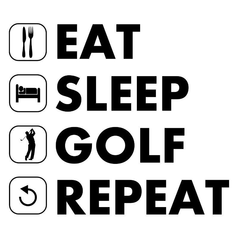 Golf eat sleep repeat schwarz