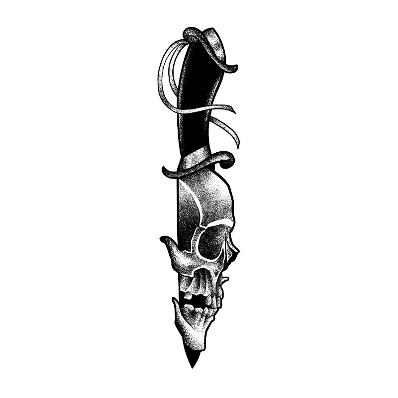Totenkopf im Dotwork-Stil