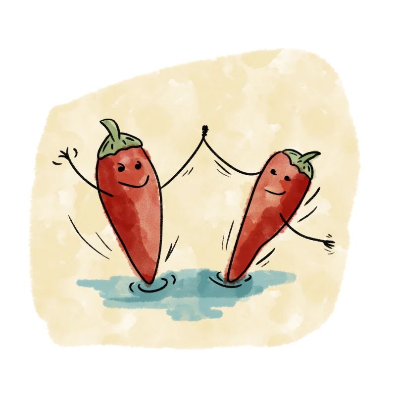 Chilischoten tanzen Tango