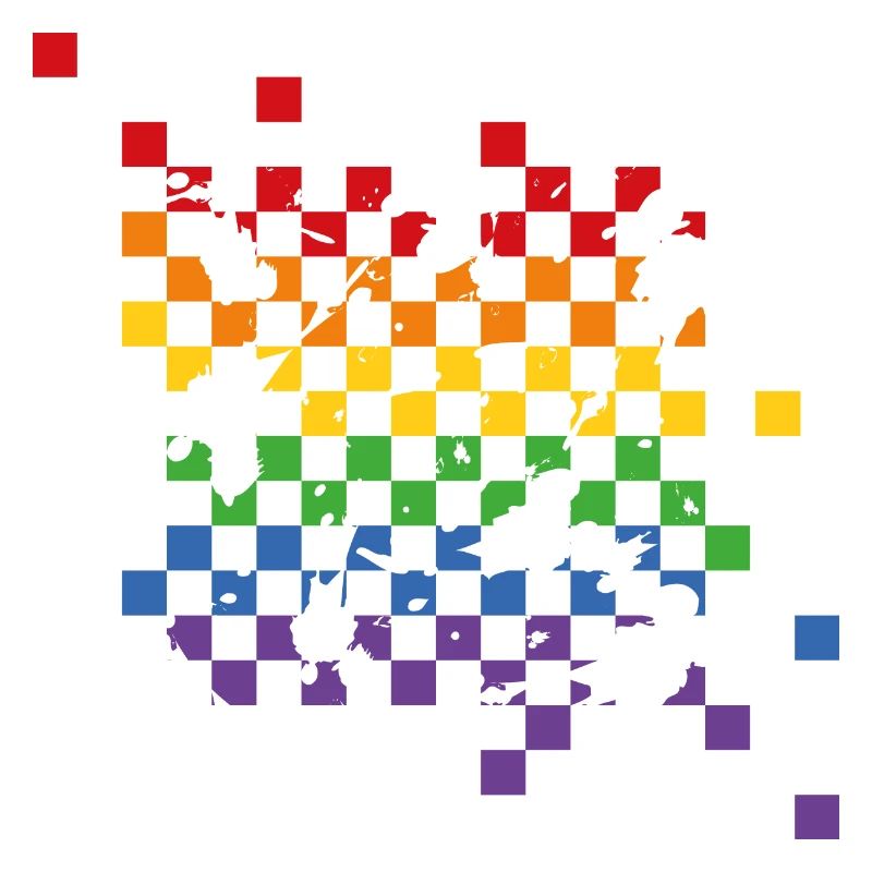 Rainbow Checkerboard Pattern - LGBT Tiles