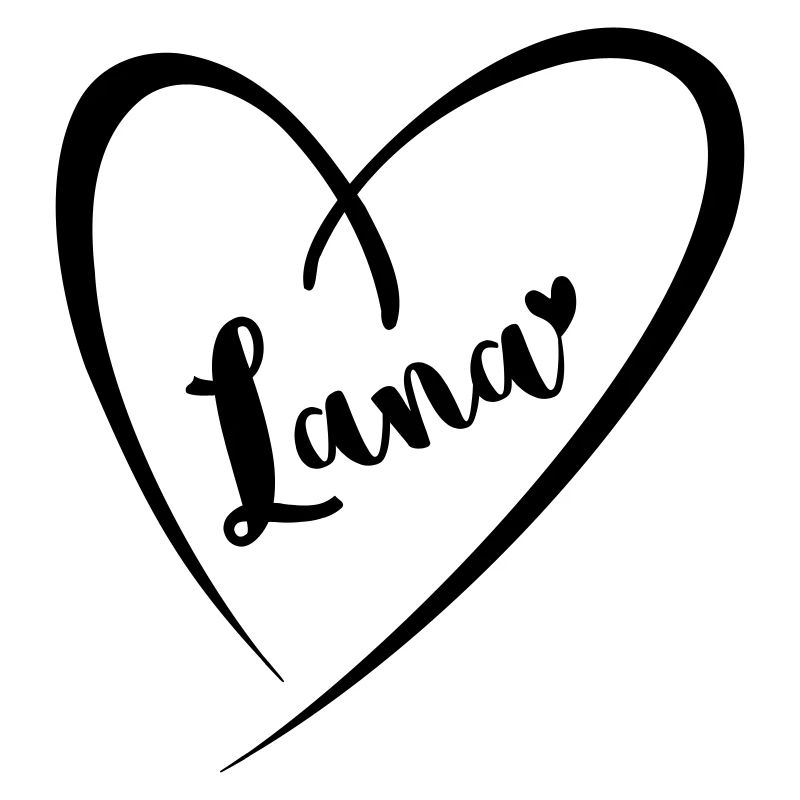 Lana surname first name in heart frame
