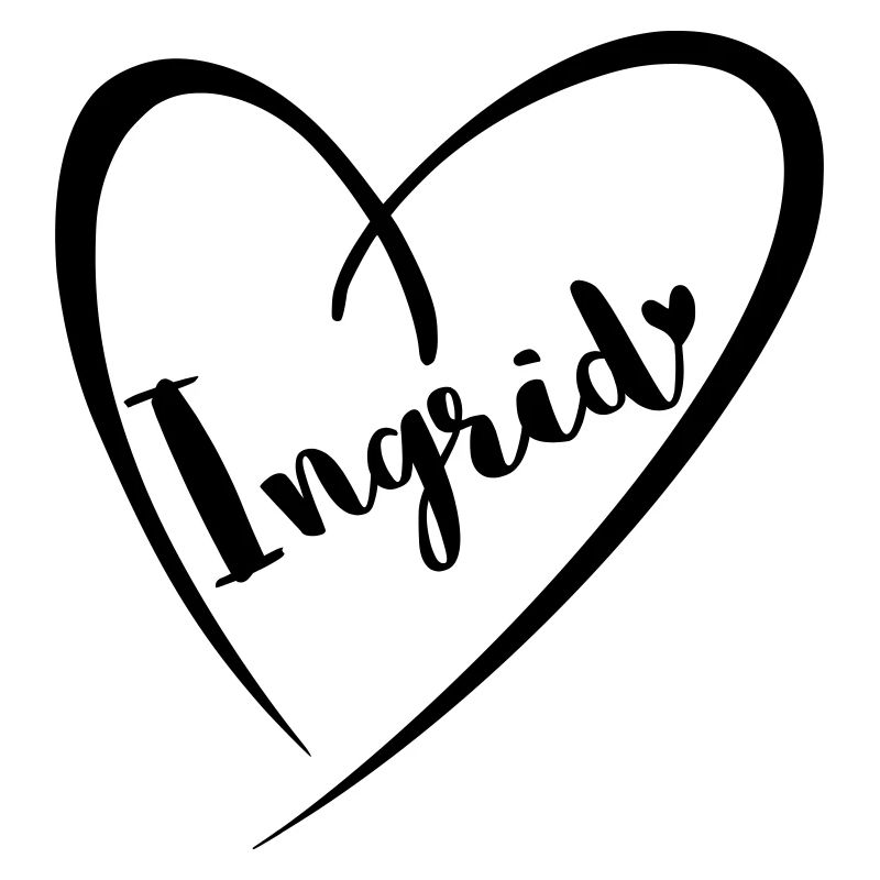 Ingrid surname First name in heart frame